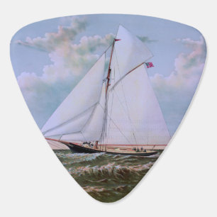Antique Sailing Ship Sloop Yacht Sailboat Ocean Guitar Pick