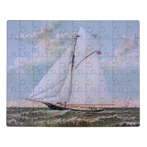 Antique Sailing Ship Sloop Yacht Sailboat Ocean Jigsaw Puzzle