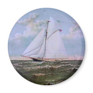Antique Sailing Ship Sloop Yacht Sailboat Ocean Magnet