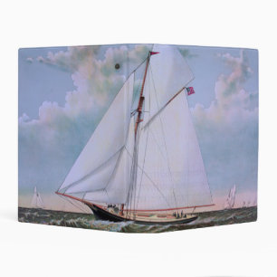Antique Sailing Ship Sloop Yacht Sailboat Ocean Mini Binder