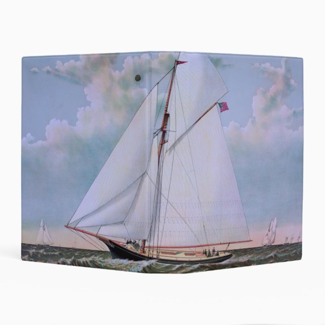 Antique Sailing Ship Sloop Yacht Sailboat Ocean Mini Binder (Background)