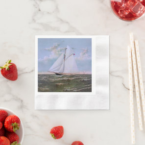 Antique Sailing Ship Sloop Yacht Sailboat Ocean Napkins