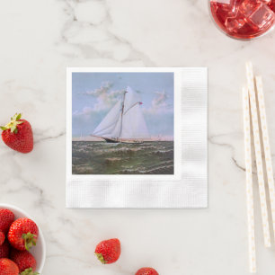Antique Sailing Ship Sloop Yacht Sailboat Ocean Napkins