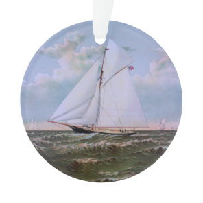 Antique Sailing Ship Sloop Yacht Sailboat Ocean Ornament