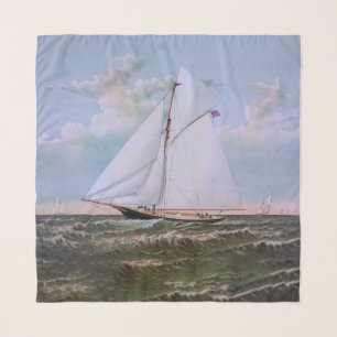 Antique Sailing Ship Sloop Yacht Sailboat Ocean Scarf