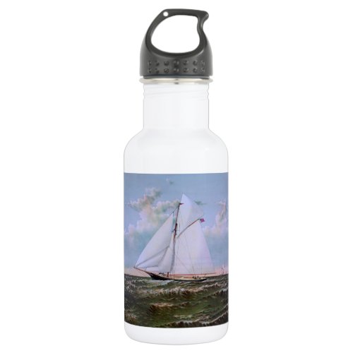 Antique Sailing Ship Sloop Yacht Sailboat Ocean Stainless Steel Water Bottle