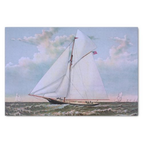 Antique Sailing Ship Sloop Yacht Sailboat Ocean Tissue Paper