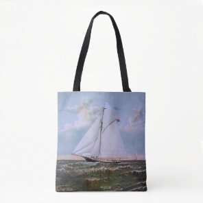 Antique Sailing Ship Sloop Yacht Sailboat Ocean Tote Bag