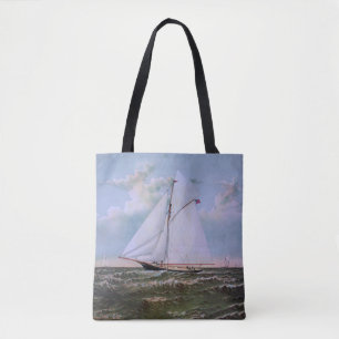 Antique Sailing Ship Sloop Yacht Sailboat Ocean Tote Bag