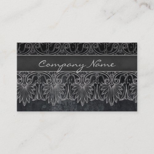 Antique Salon Spa Lace Business Card Black Gray
