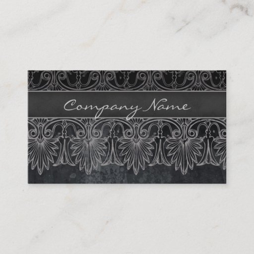 Customizable Antique Salon Spa Lace Business Card Black Gray