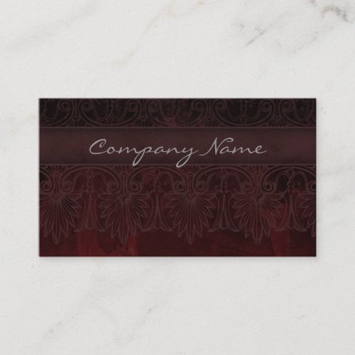 Antique Salon Spa Lace Business Card Burgundy