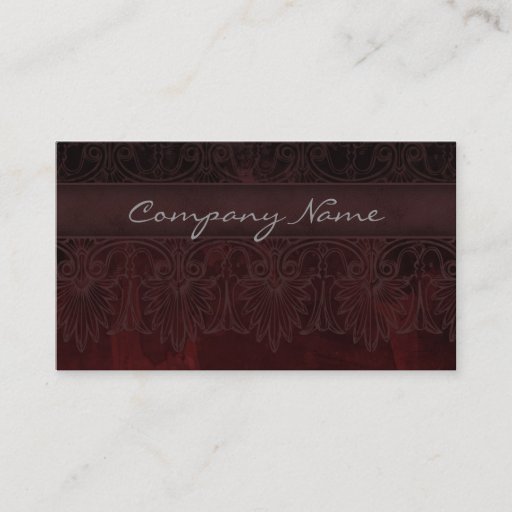 Customizable Antique Salon Spa Lace Business Card Burgundy