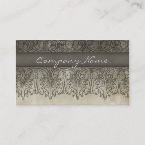 Antique Salon Spa Lace Business Card Gray cream