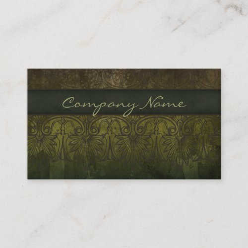 Antique Salon Spa Lace Business Card Green