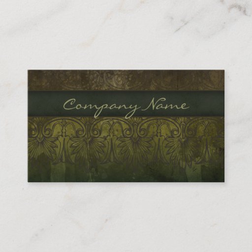 Customizable Antique Salon Spa Lace Business Card Green