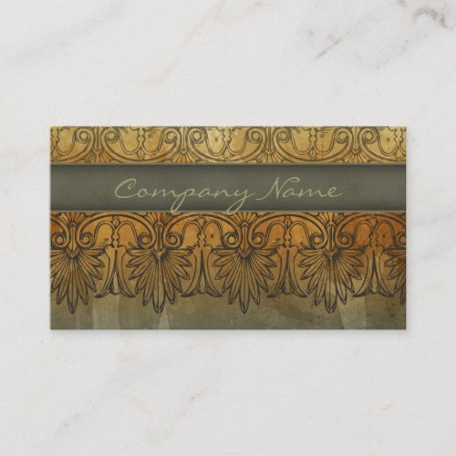 Antique Salon Spa Lace Business Card Green gold