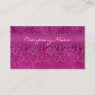 Antique Salon Spa Lace Business Card hot pink