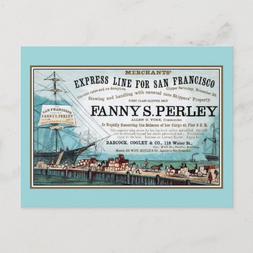 Antique San Francisco Express Shipping Line Postcard