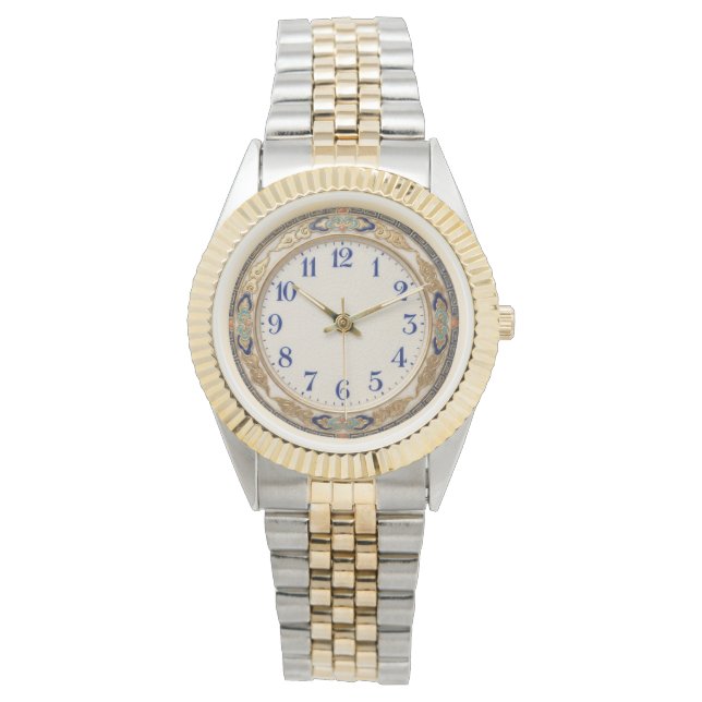   Antique Satsuma Pottery Style 2 Tone Watch (Front)