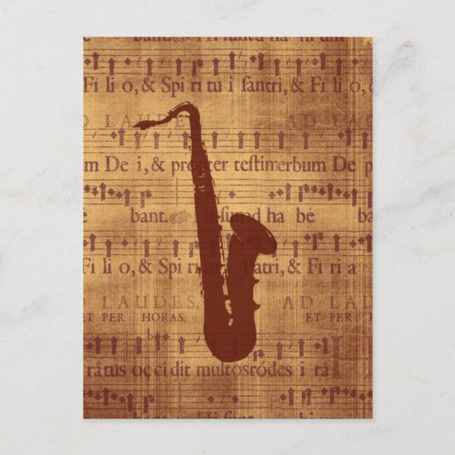 Antique Saxophone Postcard (Front)