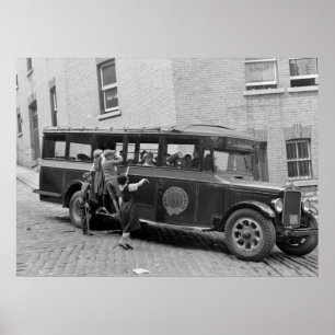Antique School Bus, 1930s Poster