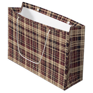 Antique Scottish Tartan Large Gift Bag