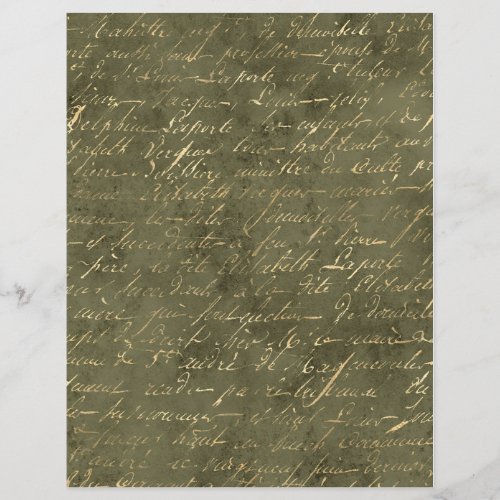 Antique script green letter