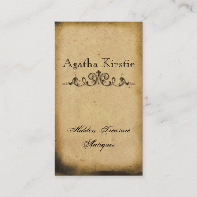 Antique Scroll Business Card (Front)