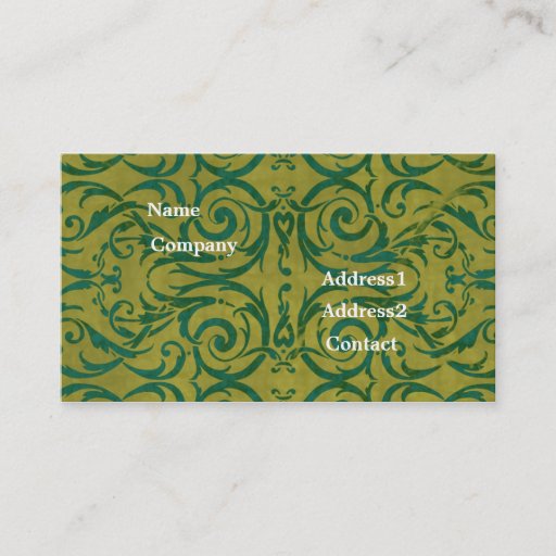 Customizable antique scroll business card