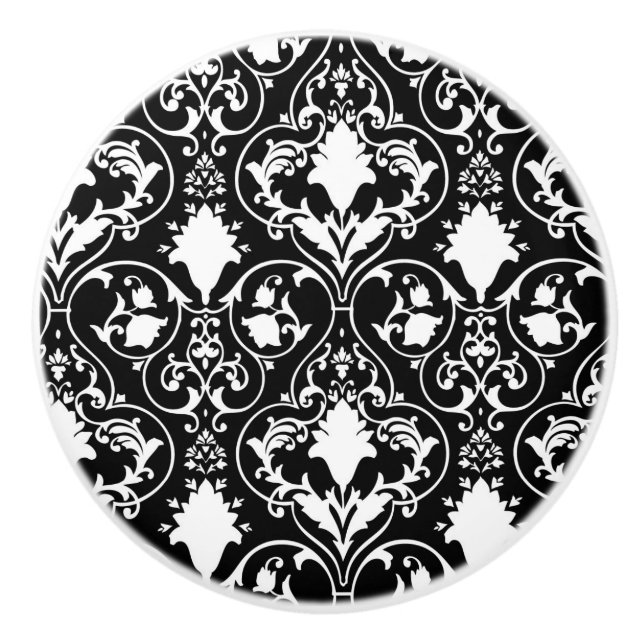 Antique scroll wallpaper ceramic knob (Front)