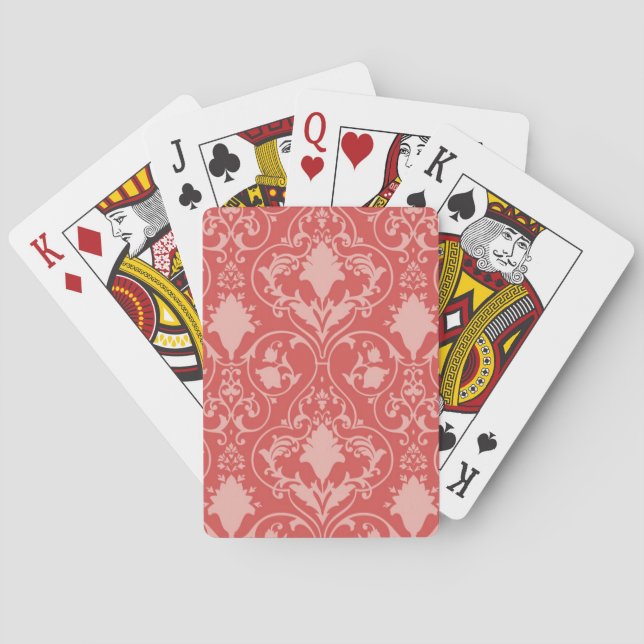 Antique scroll wallpaper poker cards (Back)