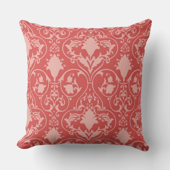Antique scroll wallpaper throw pillow (Front)