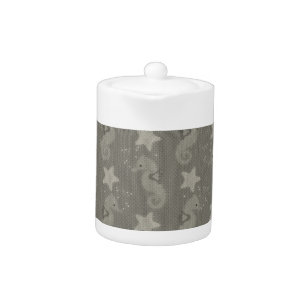 Antique Seahorse And Starfish Pattern Teapot