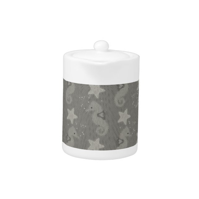 Antique Seahorse And Starfish Pattern Teapot (Front)