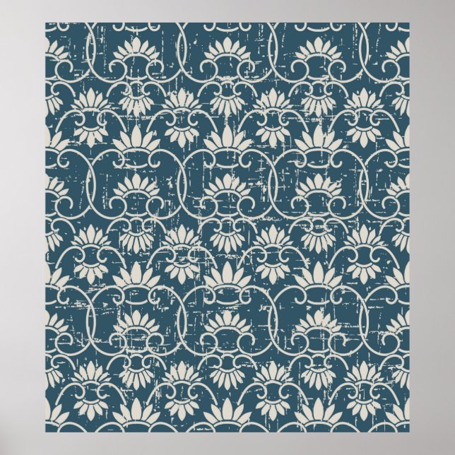 Antique Seamless retro worn out background retro C Poster (Front)