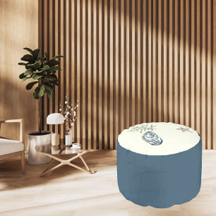 Antique seaweed marine nautical sea aqua beach pouf