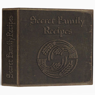 Antique Secret Family Recipes 3 Ring Binder