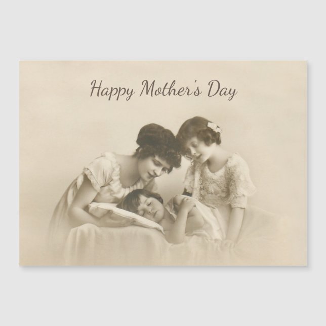 Antique Sepia Portrait of Mother and Children (Front)