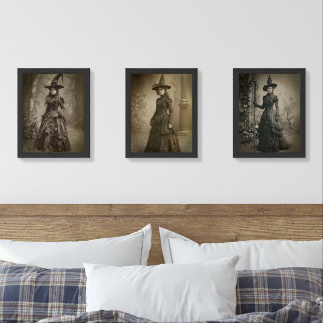 Antique Sepia Print Witches Wall Art Sets (Bedroom)
