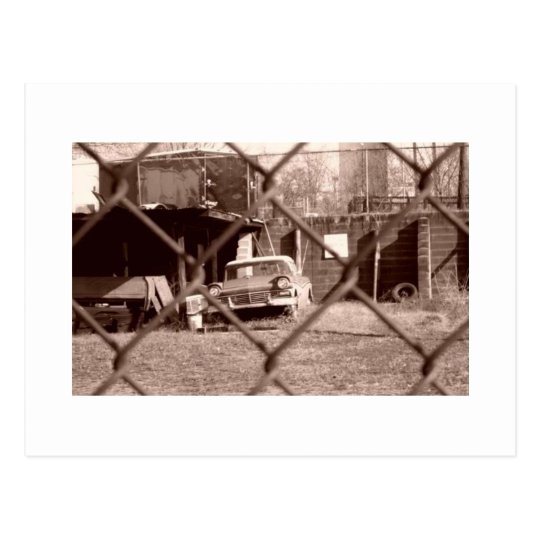 antique sepia tone car picture postcard