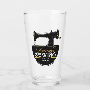 Antique Sewing Machine ADD NAME Seamstress Tailor Glass