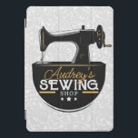 Antique Sewing Machine ADD NAME Seamstress Tailor iPad Pro Cover<br><div class="desc">Antique Sewing Machine ADD NAME Seamstress Tailor design...  Customize with your Name or Custom Text!</div>