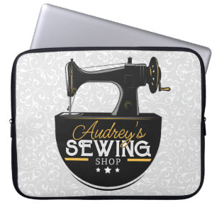 Antique Sewing Machine ADD NAME Seamstress Tailor Laptop Sleeve