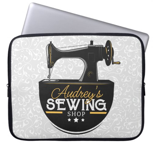 Antique Sewing Machine ADD NAME Seamstress Tailor  Laptop Sleeve