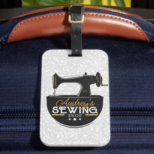 Antique Sewing Machine ADD NAME Seamstress Tailor  Luggage Tag