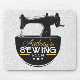 Antique Sewing Machine ADD NAME Seamstress Tailor Mouse Pad