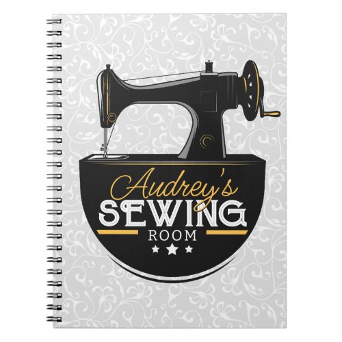 Antique Sewing Machine ADD NAME Seamstress Tailor Notebook