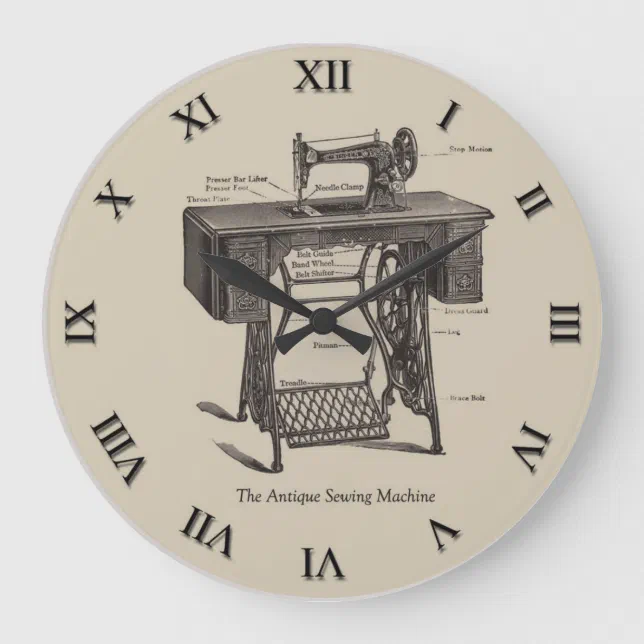 Antique Sewing Machine Clock Zazzle