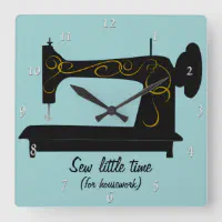 Quilting Clock Vinyl Record Wall Art Sew Decorations Sewing Gifts for Women